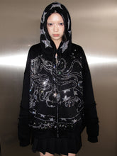 Load image into Gallery viewer, SNAKE GIRL ZIP UP HOODIE
